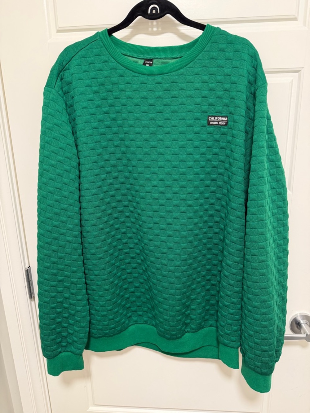 SHEIN Men's Green Textured Crewneck Sweater